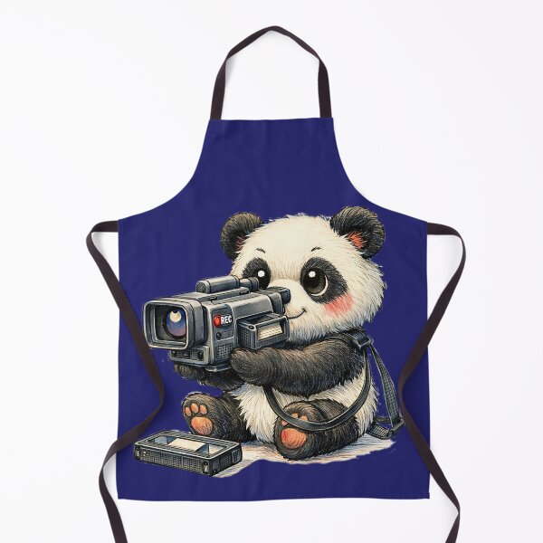 Item preview, Cute Panda Filming with Retro Camcorder – 90s Vintage Technology Sticker Illustration designed and sold by Felixuss.