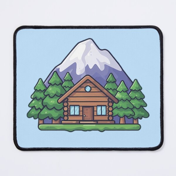 Item preview, Peaceful Log Cabin - Pine Forest Landscape Art designed and sold by GREENZ0NE.