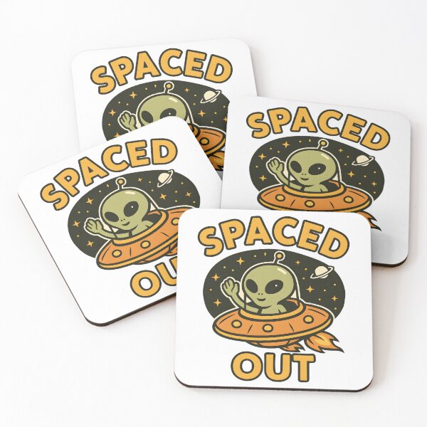Item preview, Funny "Spaced Out" Alien in UFO Retro Space Cartoon Design. designed and sold by The-T-In-Retro.