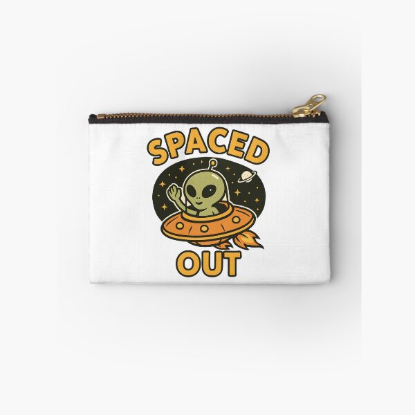 Item preview, Funny "Spaced Out" Alien in UFO Retro Space Cartoon Design. designed and sold by The-T-In-Retro.