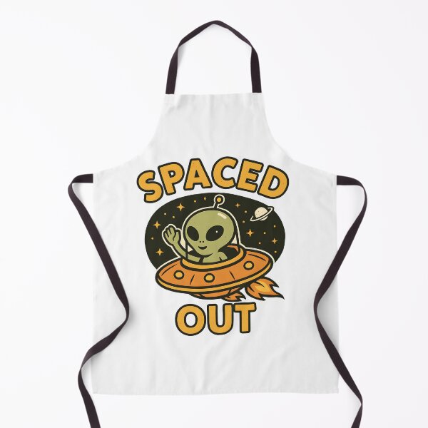Item preview, Funny "Spaced Out" Alien in UFO Retro Space Cartoon Design. designed and sold by The-T-In-Retro.