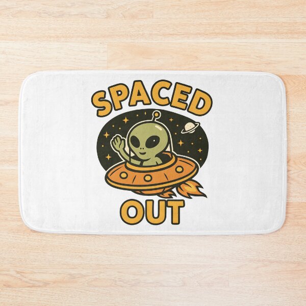 Item preview, Funny "Spaced Out" Alien in UFO Retro Space Cartoon Design. designed and sold by The-T-In-Retro.