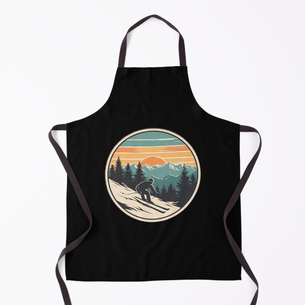 Item preview, Vintage Downhill Skier - Retro Mountain Sunset Badge designed and sold by GREENZ0NE.