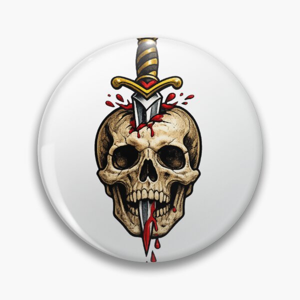Item preview, Eternal Vengeance Skull - Pierced Golden Dagger Horror Art designed and sold by j0mj0ma.