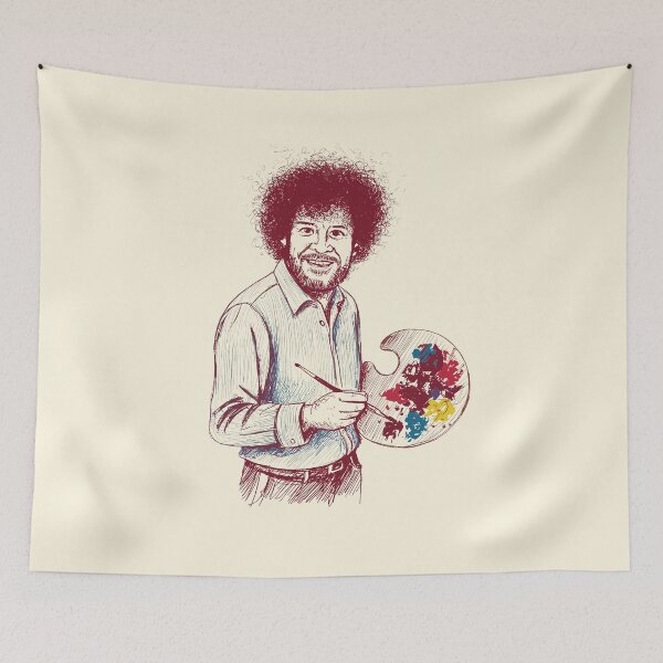Item preview, Hand-Drawn Sketch of the Happy Painter Bob Ross designed and sold by Mystikos Art.