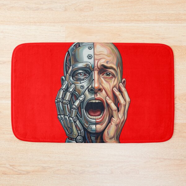 Item preview, Humanity Vs AI: The Cybernetic Scream - Digital Expressionism Art designed and sold by ChaosModeArt.