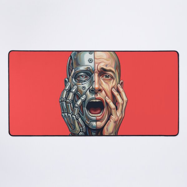 Item preview, Humanity Vs AI: The Cybernetic Scream - Digital Expressionism Art designed and sold by ChaosModeArt.