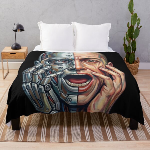 Item preview, Humanity Vs AI: The Cybernetic Scream - Digital Expressionism Art designed and sold by ChaosModeArt.