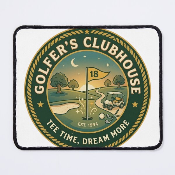Item preview, Retro Golfer’s Clubhouse Vintage Badge – 19th Hole Golf Illustration designed and sold by Wear Sculpt.