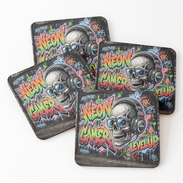 Item preview, Gaming neon graffiti wall art 8k, gaming blends into the real world. designed and sold by Bitzaschnitz.