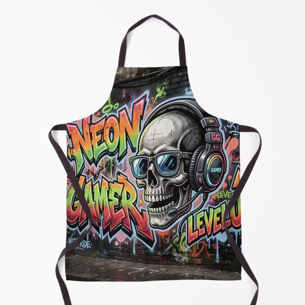 Item preview, Gaming neon graffiti wall art 8k, gaming blends into the real world. designed and sold by Bitzaschnitz.