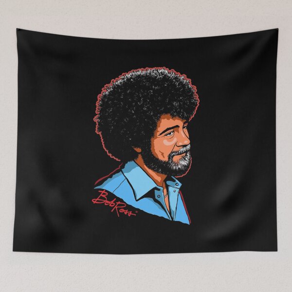 Item preview, Happy Painter Bob Ross Illustration designed and sold by Mystikos Art.