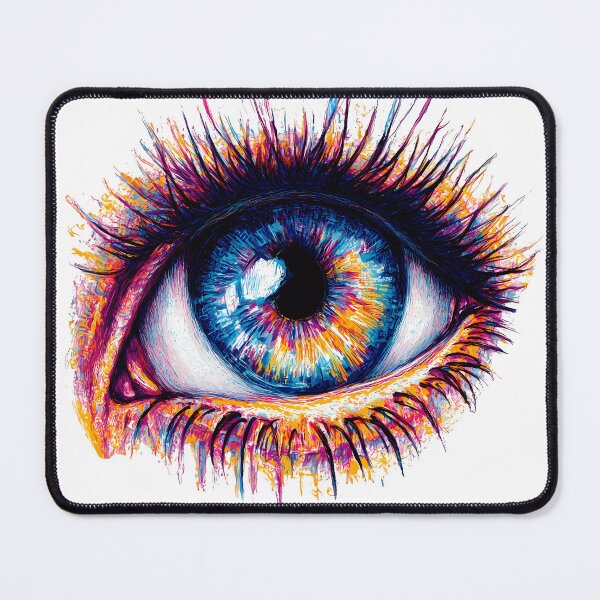 Item preview, Neon Cosmic Eye Rainbow - Surreal Fantasy Vision Art Print designed and sold by DesignArtist.ia.