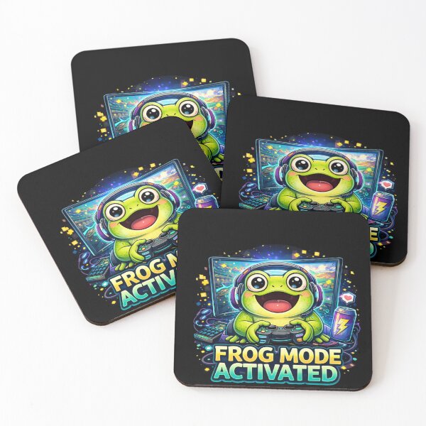 Item preview, Frog Mode Activated Gamer Frog Sticker – Funny Gaming Frog Meme – Gamer Frog Energy designed and sold by VibeOffline Studio.