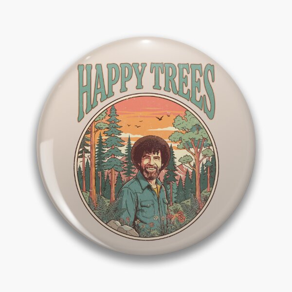 Item preview, Vintage Retro Happy Trees Nature Landscape designed and sold by Mystikos Art.