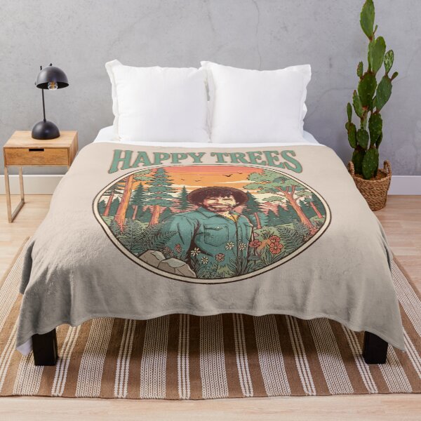 Item preview, Vintage Retro Happy Trees Nature Landscape designed and sold by Mystikos Art.