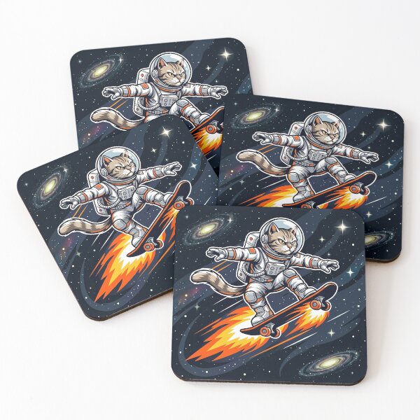 Item preview, Astronaut Skateboard Cat – Space Skater Galaxy Funny Cat Design designed and sold by D-Oles-Mercher.