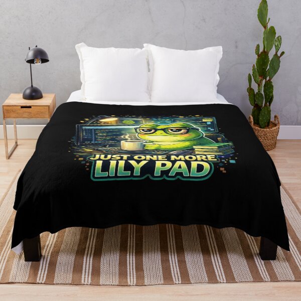 Item preview, Just One More Lily Pad Frog Sticker – Funny Programmer Frog Meme – Coding Frog Humor designed and sold by VibeOffline Studio.