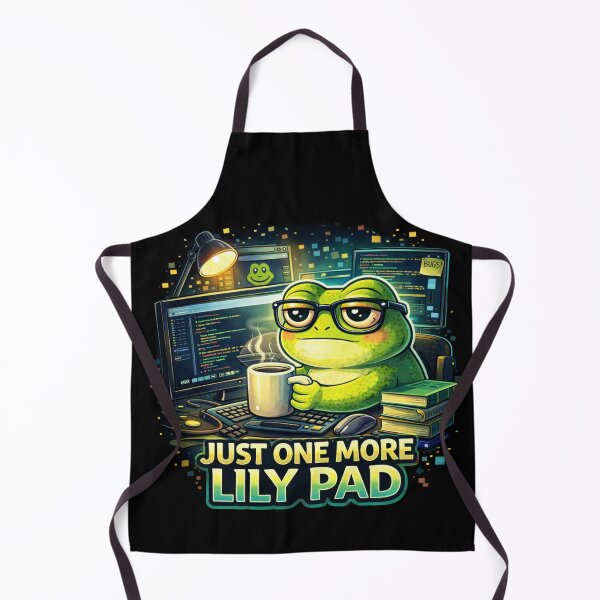 Item preview, Just One More Lily Pad Frog Sticker – Funny Programmer Frog Meme – Coding Frog Humor designed and sold by VibeOffline Studio.