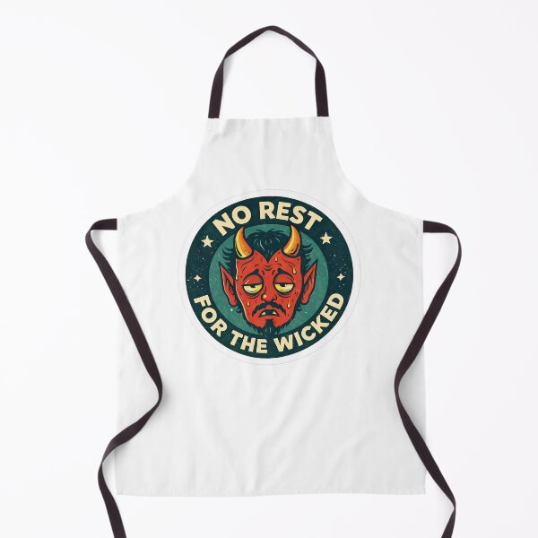 Item preview, No Rest For The Wicked – Tired Devil Funny Retro Sticker designed and sold by PIXEL POP DESIGNS - Beyond the Norm!.