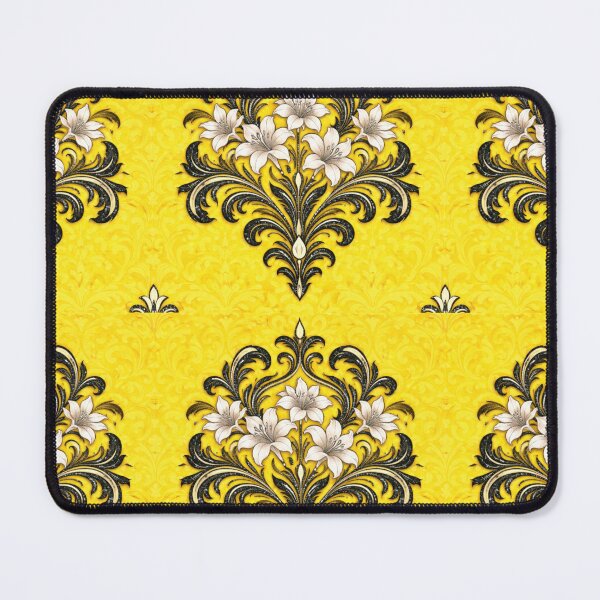 Item preview, Citron & White-Black Lily Damask designed and sold by DesignsByPrnces.