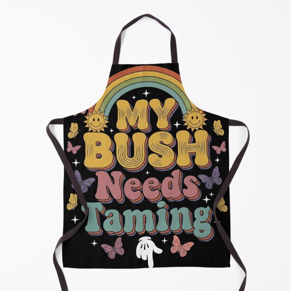 Item preview, My Bush Needs Taming – Funny Retro Rainbow Humor Design designed and sold by ArcaneArtistry.