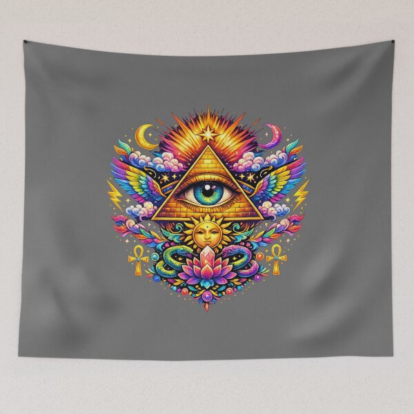 Item preview, All Seeing Eye Psychedelic Sacred Geometry | Illuminati Mystic Symbol designed and sold by ViralByDesign.