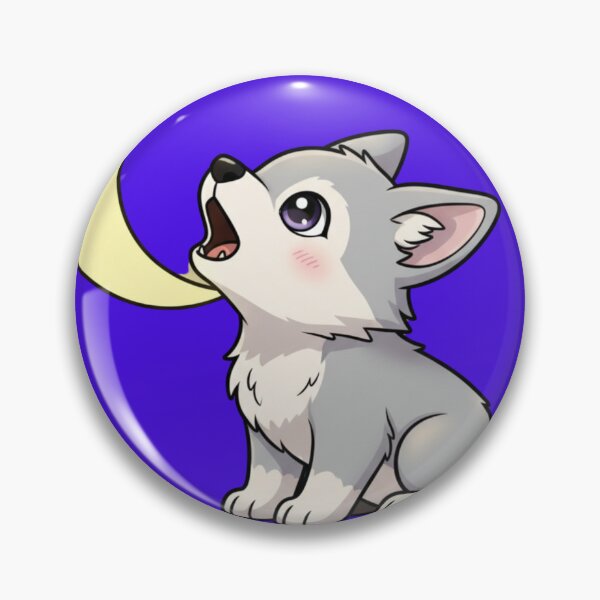 Item preview, Cute Kawaii Wolf Howling at Moon designed and sold by Jackstudioo.