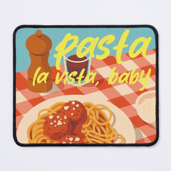 Item preview, Pasta La Vista Baby – Italian Restaurant Table Illustration designed and sold by EmeraldeaArt.