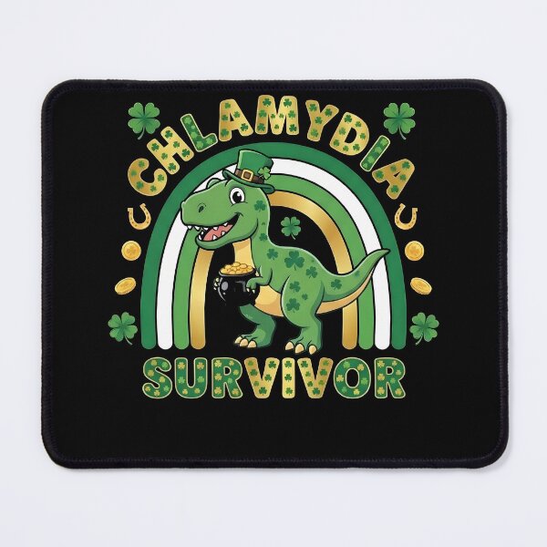 Item preview, Chlamydia Survivor – Funny St. Patrick’s Day Dinosaur Shamrock Design designed and sold by ArcaneArtistry.