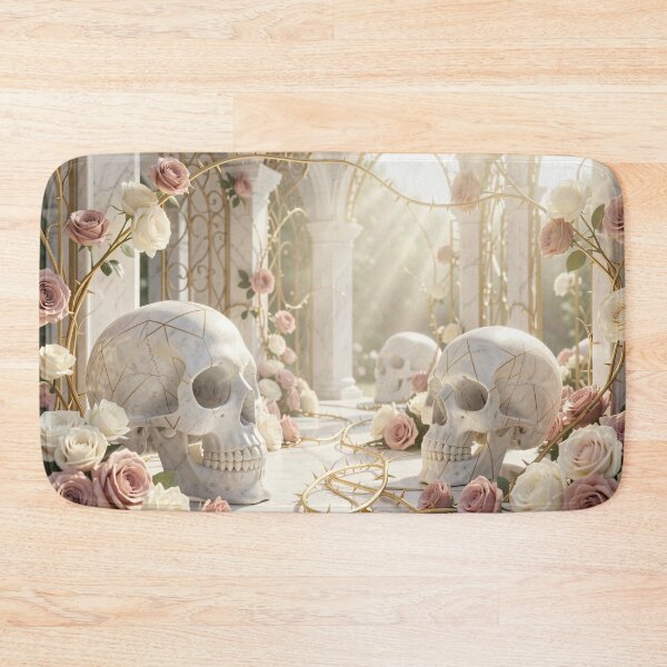 Item preview, Ethereal Marble Skulls & Golden Roses - Light Academia Luxury Art designed and sold by VibeByJossef.