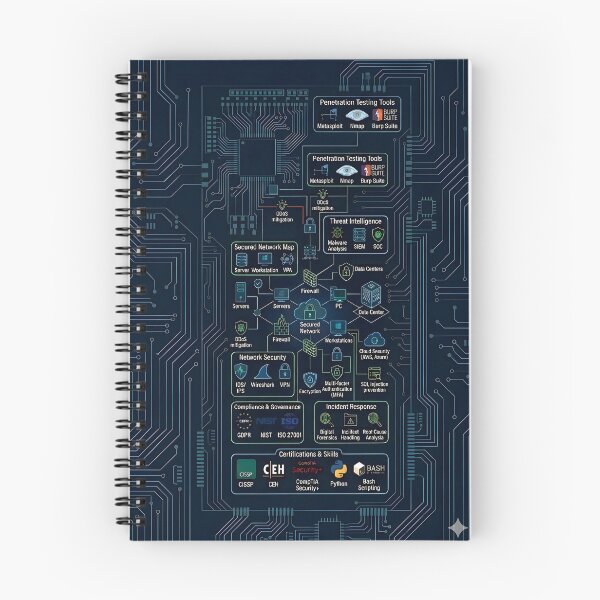 Item preview, Cybersecurity Network Architecture Terminal – Hacker SOC Interface Tech Design designed and sold by PistonRing.