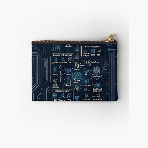 Item preview, Cybersecurity Network Architecture Terminal – Hacker SOC Interface Tech Design designed and sold by PistonRing.