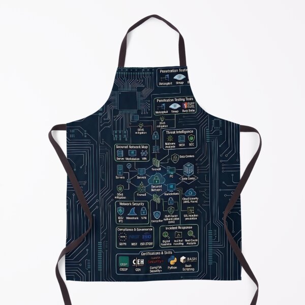 Item preview, Cybersecurity Network Architecture Terminal – Hacker SOC Interface Tech Design designed and sold by PistonRing.