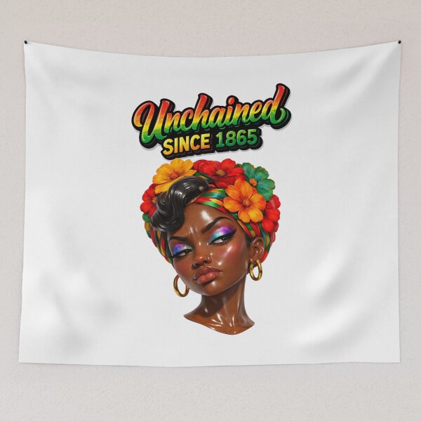 Item preview, Unchained Since 1865 Afro Queen – Juneteenth Black Freedom Design designed and sold by ArtSpark Studio.
