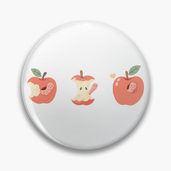 Item preview, Cute Apple Worm Kawaii Fruit  designed and sold by BetweenForms.