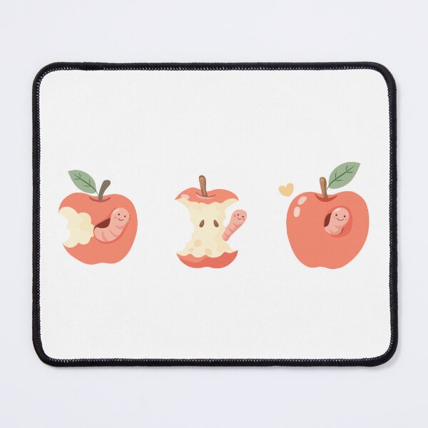 Item preview, Cute Apple Worm Kawaii Fruit designed and sold by BetweenForms.