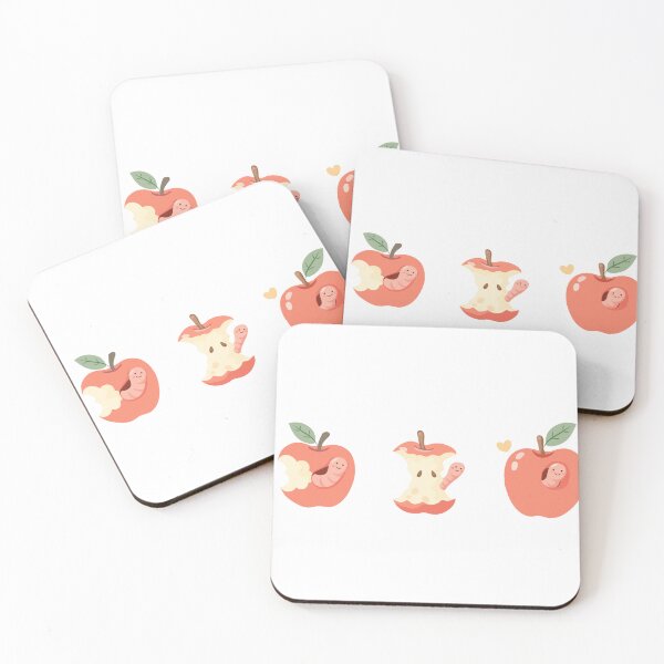 Item preview, Cute Apple Worm Kawaii Fruit  designed and sold by BetweenForms.