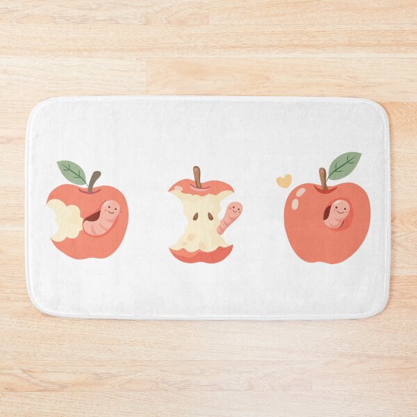 Item preview, Cute Apple Worm Kawaii Fruit  designed and sold by BetweenForms.