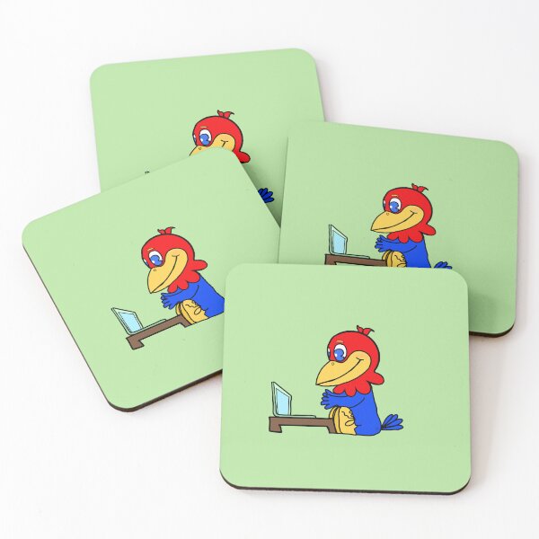 Item preview, Green Baby Jay with laptop! designed and sold by PomegranateHeart.