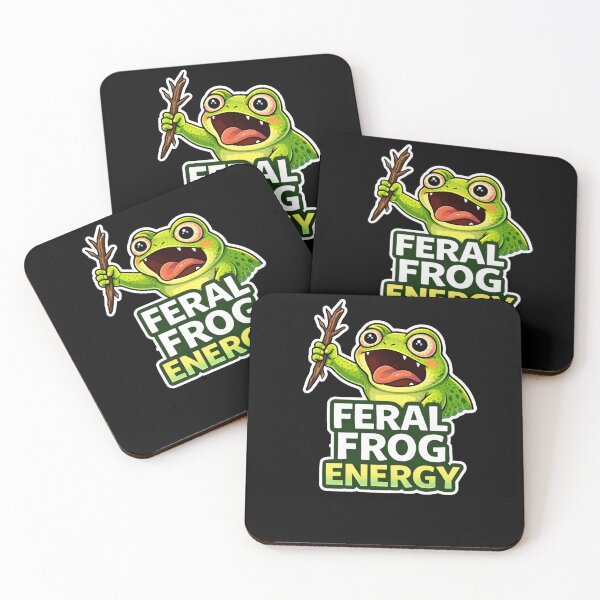 Item preview, Feral Frog Energy – Funny Chaotic Frog Meme Sticker designed and sold by VibeOffline Studio.