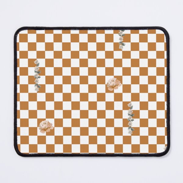 Item preview, Retro Floral Checkerboard Pattern | White & Orange designed and sold by ApricityPhrases.