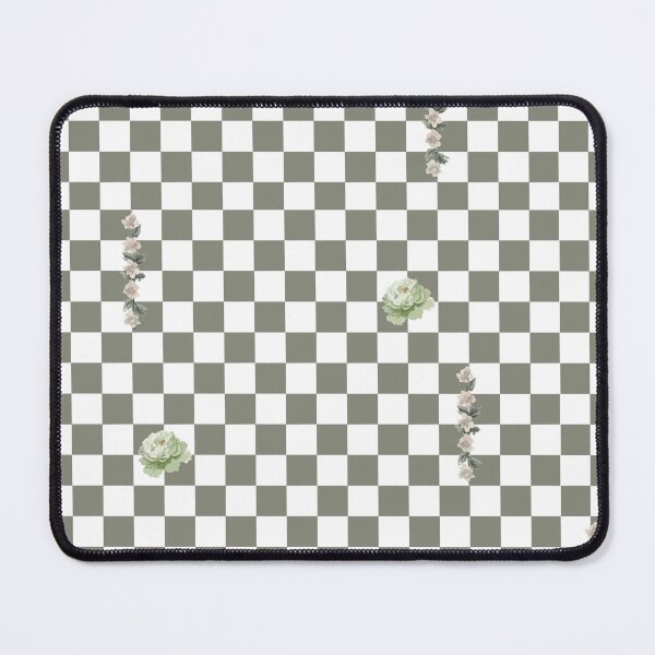 Item preview, Retro Floral Checkerboard Pattern | White & Green designed and sold by ApricityPhrases.