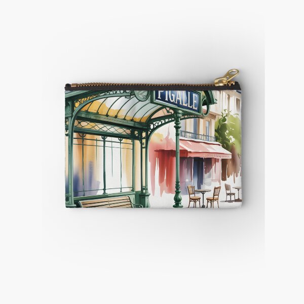 Item preview, Pigalle Paris Metro Entrance – Vintage Art Nouveau Subway Station Watercolor Illustration designed and sold by ArcticFoxStudio.