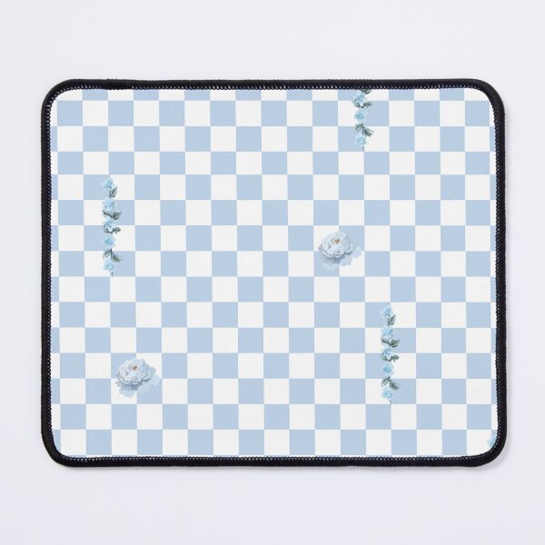 Item preview, Retro Floral Checkerboard Pattern | White & Light Blue designed and sold by ApricityPhrases.