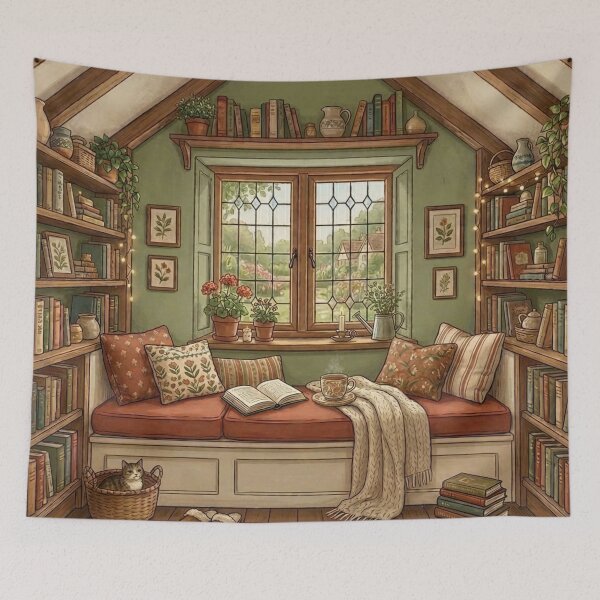 Item preview, Cozy reading nook!!! - Cozy Book Lover - A cozy reading corner - A cozy paradise for book lovers designed and sold by SoffyLee586.