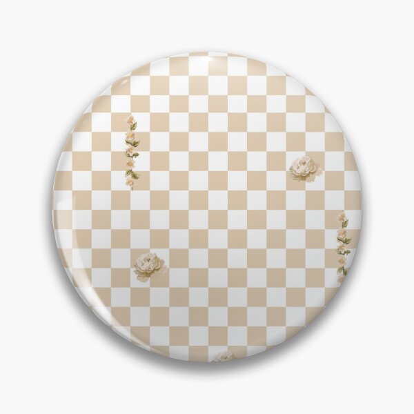 Item preview, Retro Floral Checkerboard Pattern | White & Beige designed and sold by ApricityPhrases.