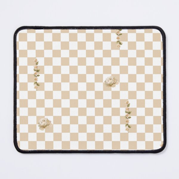 Item preview, Retro Floral Checkerboard Pattern | White & Beige designed and sold by ApricityPhrases.