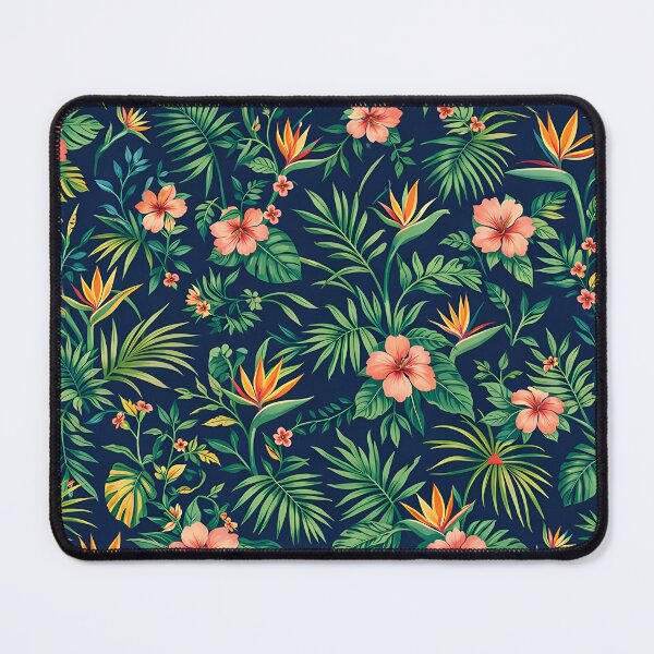 Item preview, Elegante estampado botánico tropical azul marino designed and sold by zenjiinspired.