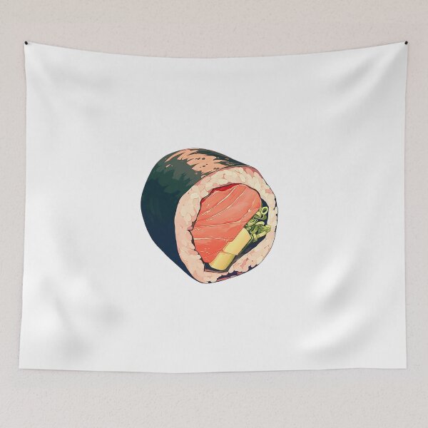 Item preview, Fresh Salmon Avocado Sushi Roll Illustration designed and sold by Christian Weiss.